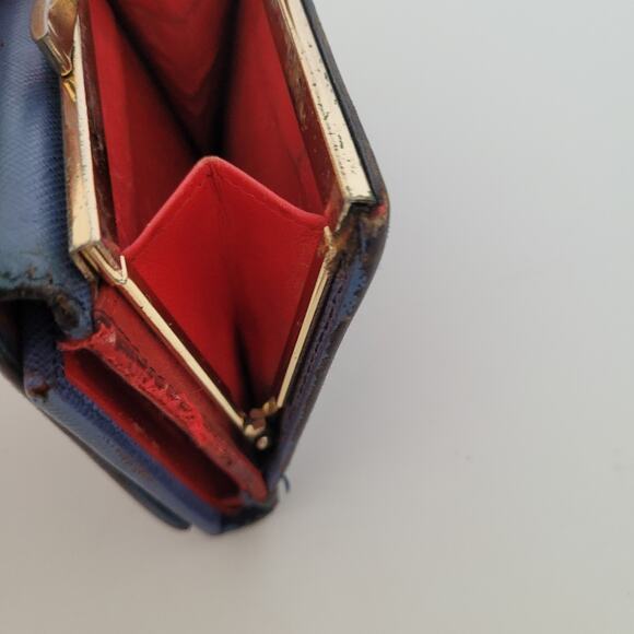 Vivienne Westwood Smal Wallet Logo Blue Red Orbit Leather Coin Card Bill Holder - Picture 9 of 11